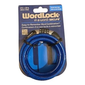 WordLock Blue 🔵 Flexible Steel Cable Lock